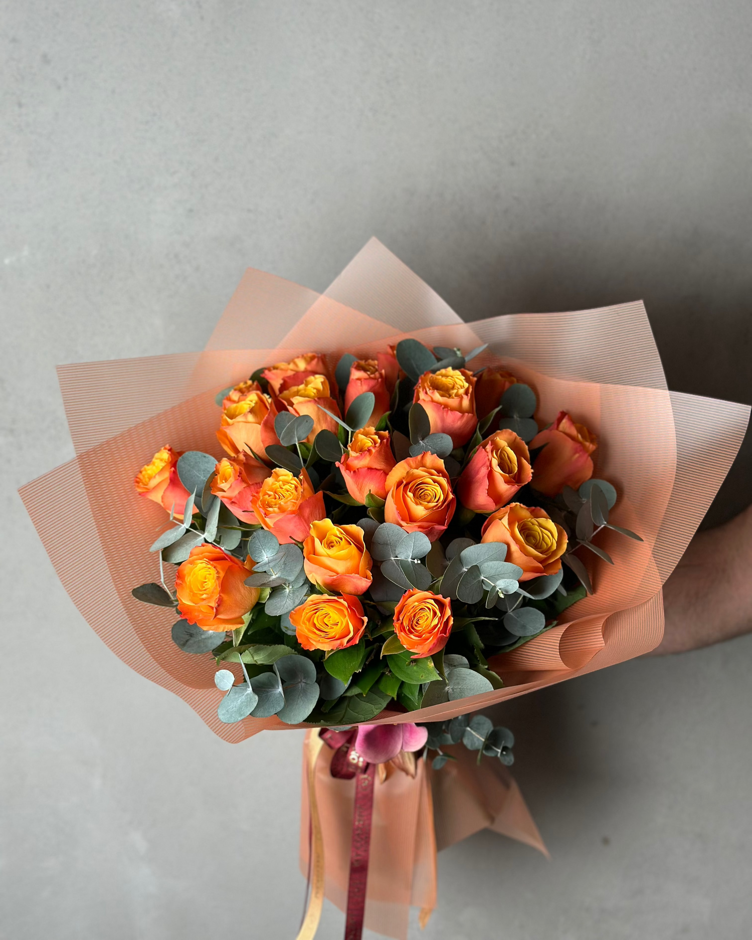 21'li Turuncu Gül Buketi